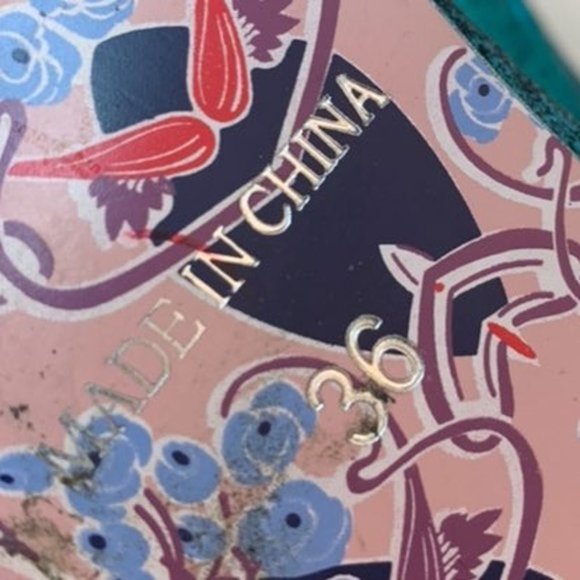 Irregular Choice Metallic Teal Pleated Kitten Heels - Picture 5 of 8